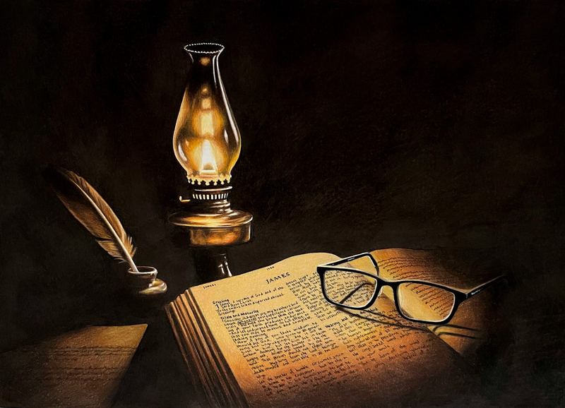 Bible and Lamp